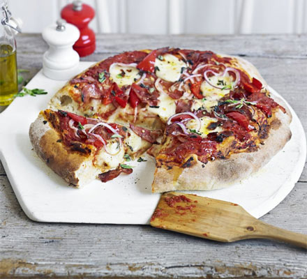 Salami &amp; peppadew pizza