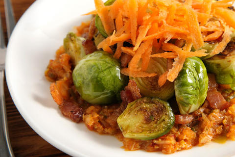 Brussels Sprouts with Kimchi and Bacon Recipe