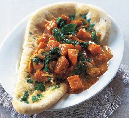 Spinach & sweet potato curry