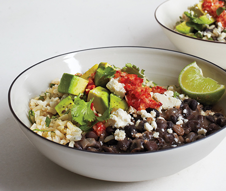 Brown Rice and Beans with Ginger Chile Salsa