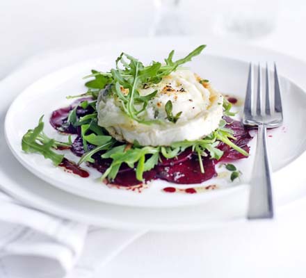 Marinated beetroot with grilled goat's cheese