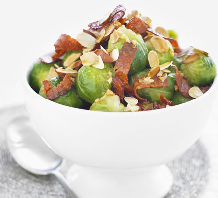 Sprouts with chorizo & almonds