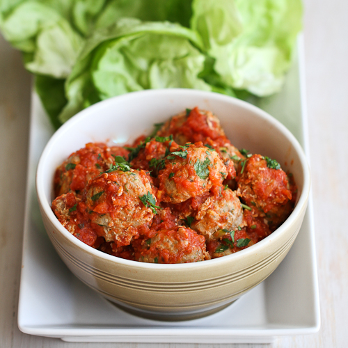 Italian Turkey, Quinoa & Zucchini Meatballs Recipe in Lettuce Wraps