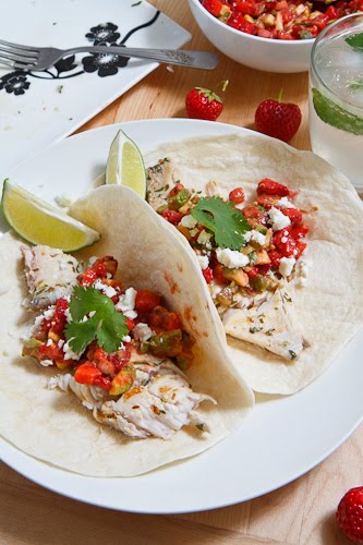 Mojito Grilled Fish Tacos with Strawberry Salsa