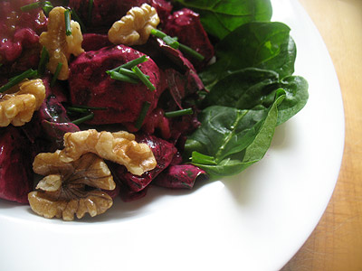 Roasted Beetroot with Toasted Walnuts and Yogurt
