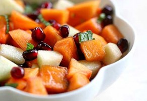 Persimmon Pomegranate Fruit Salad