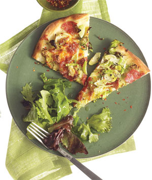 Salami and Brussels Sprouts Pizza