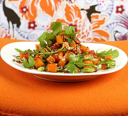 Roasted Butternut Squash Salad With Soy Balsamic Dressing