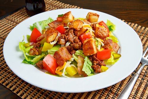 Bacon Double Cheese Burger Salad
