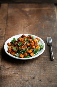 Roasted Sweet Potato, Spinach, And Grain Salad