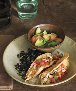 Chicken Tacos With Avocado And Grapefruit Salad