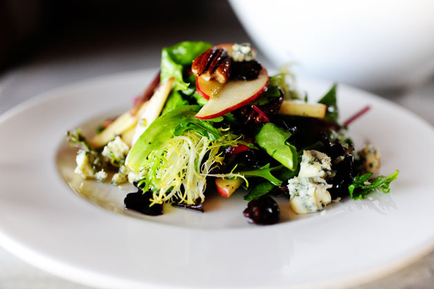 Apple, Pecan, And Blue Cheese Salad With Dried Cherries